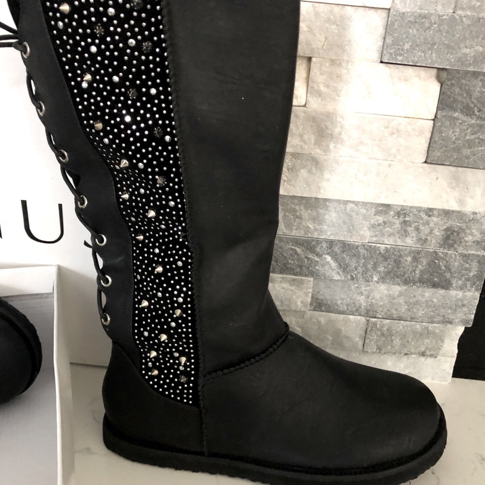 Black studded boots